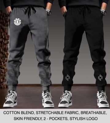 MOWA Printed Men Grey, Black Track Pants