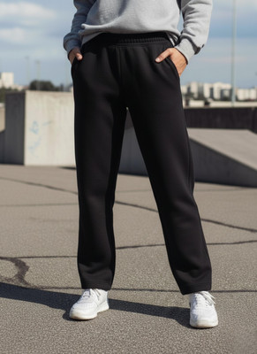 MACK JONNEY Solid Women Black Track Pants
