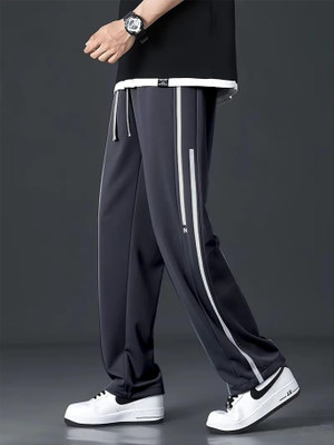 MACK JONNEY Colorblock Men Grey Track Pants