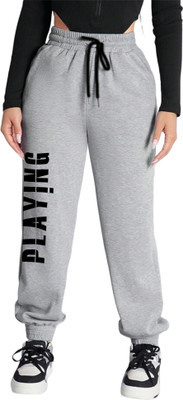Shayash Graphic Print Women Grey Track Pants