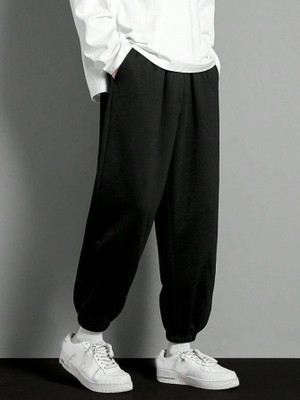 Dockstreet Solid Men Black Track Pants