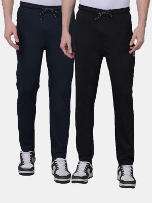 Dollar Solid Men Black, Blue Track Pants