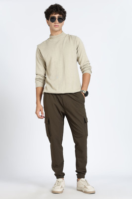 24 Street Solid Men Brown Track Pants
