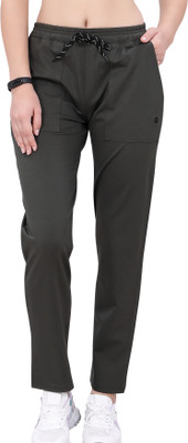 Lactra Solid Women Black Track Pants