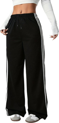 Dockstreet Solid Women White, Black Track Pants