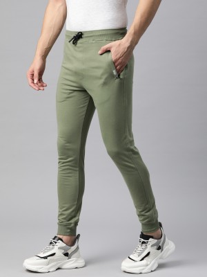 Tom Burg Solid Men Green Track Pants