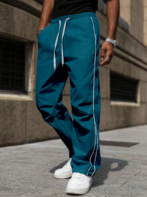 Rajovati Solid Men Blue Track Pants