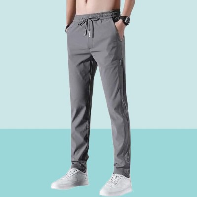 FICKA Solid Men Grey Track Pants