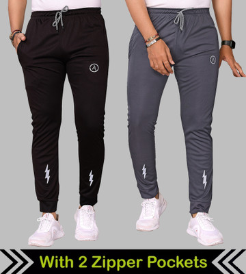 Anand Printed Men Black, Grey Track Pants