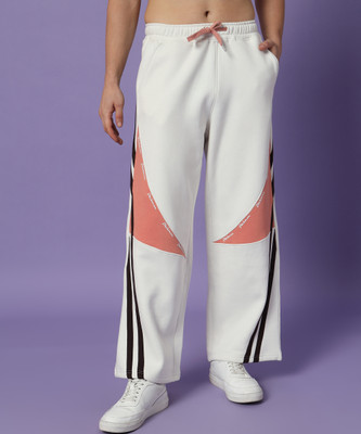 PockMAN Colorblock Men Orange, White Track Pants