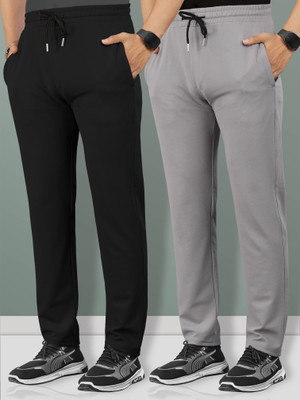 VeBNoR Solid Men Black, Grey Track Pants