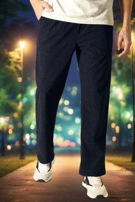 Style Sizzle Solid Men Dark Blue Track Pants