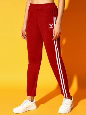 Clothina Solid Women Maroon Track Pants