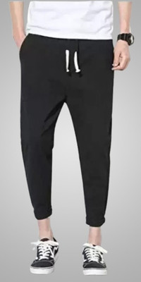 Reya Solid Men Black Track Pants