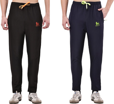 Sumit Associat Solid Men Black, Blue Track Pants