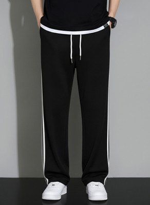 Dockstreet Solid Men Black Track Pants