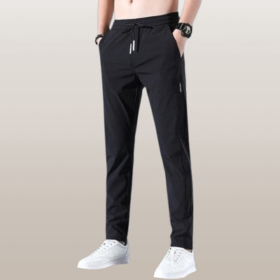 FICKA Solid Men Black Track Pants