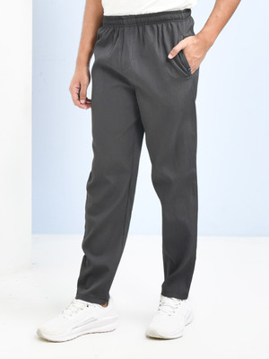 SKYKNIT Self Design Men Grey Track Pants