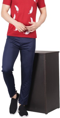 linaria Solid Men Blue Track Pants