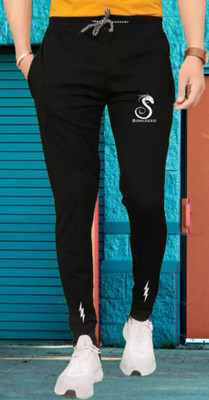 sonizeed f Printed Men Black Track Pants