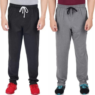 Wrodss Solid Men Black, Grey Track Pants