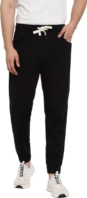 ETRG Solid Men Black Track Pants