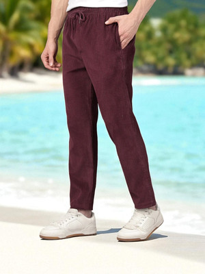 Kesaria Textile Company Solid Men Purple Track Pants