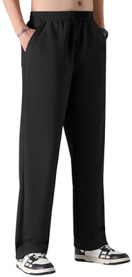 Mehrang Solid Men Black Track Pants