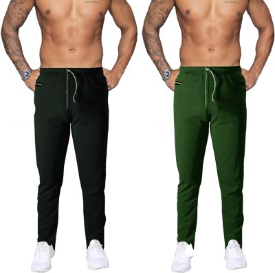 A1 SQUARE Solid Men Black, Olive Track Pants