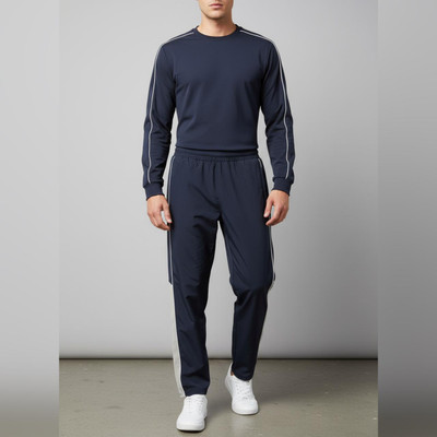 thesoul Solid Men Dark Blue Track Pants