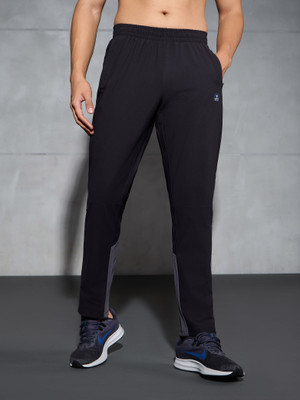 TECHNOSPORT Colorblock Men Black Track Pants