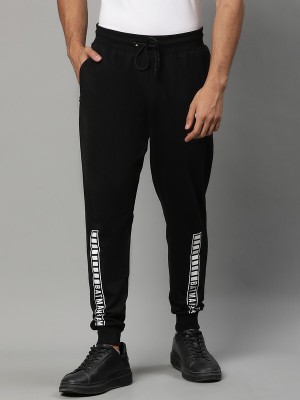 Free Authority Printed Men Black Track Pants