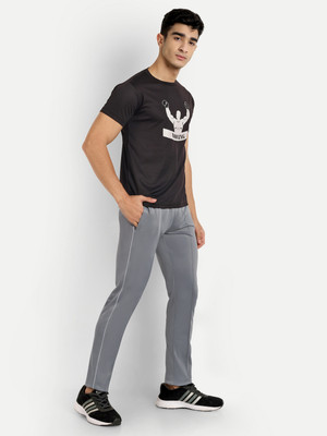 ESTRO Solid Men Silver Track Pants