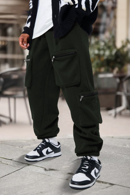 TRIPR Printed Men Dark Green Track Pants