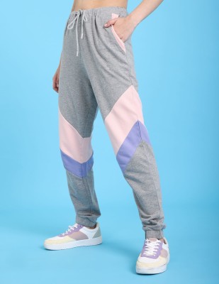 FLYING MACHINE Colorblock Women Grey Track Pants