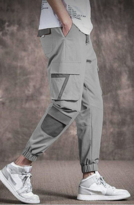 Joggers Park Printed Men Grey Track Pants