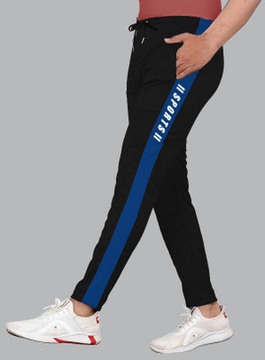 FLYZEN Self Design Men Black Track Pants