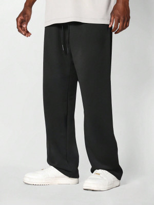 Dockstreet Solid Men Black Track Pants