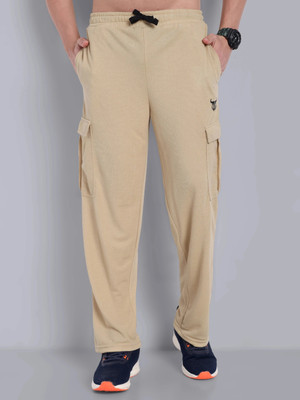 Go Devil Printed Men Beige Track Pants