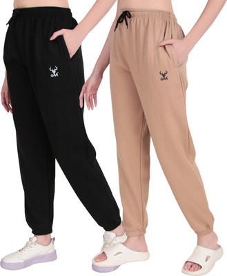 GAA Solid Men & Women Black, Beige Track Pants