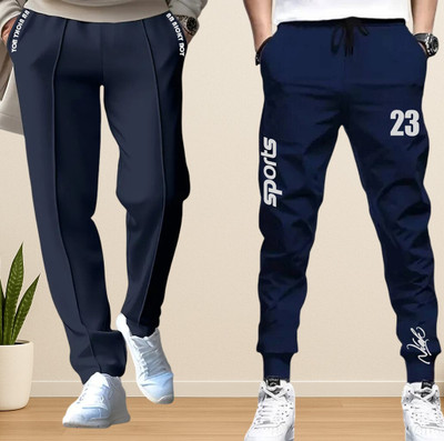 NB NICKY BOY Printed Men Dark Blue, Dark Blue Track Pants