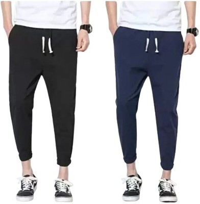 Reya Solid Men Black, Blue Track Pants