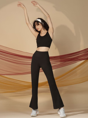 BlissClub Ultimate Flare Pants, Lite - Tall Regular Fit Women Black Trousers
