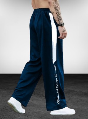 CULISH Colorblock Men Blue Track Pants