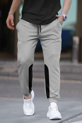 TRIPR Solid Men Grey, Black Track Pants