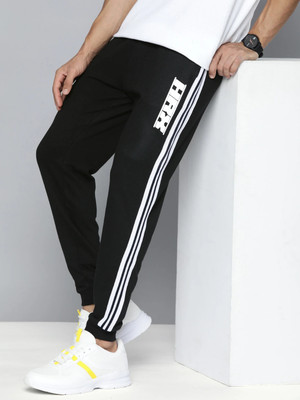 HRX by Hrithik Roshan Striped Men Black Track Pants