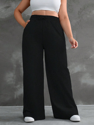 Dockstreet Solid Women Black Track Pants