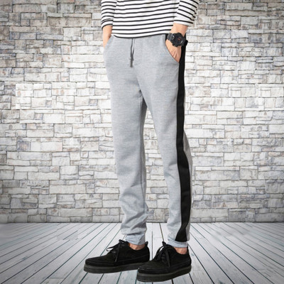 Tee town Colorblock Men Grey Track Pants