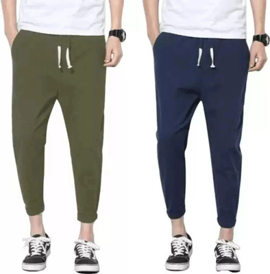 HoC Solid Men Blue, Olive Track Pants
