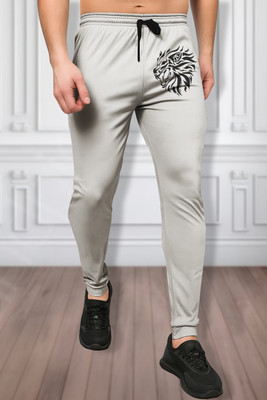 TENRUN Animal Print Men Grey Track Pants